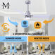 Atlas Alessandra - LK 56 inch Brushed Nickel with Matte White Blades Transitional Ceiling Fan